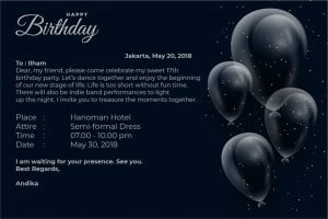 birthday invitation bahasa inggris dan artinya
